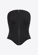 Alexander McQueen Zip-Up Corset Top Black 819107 QJADA-1000