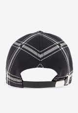 Alexander McQueen Checked Baseball Cap Black 817458 4129Q-1078