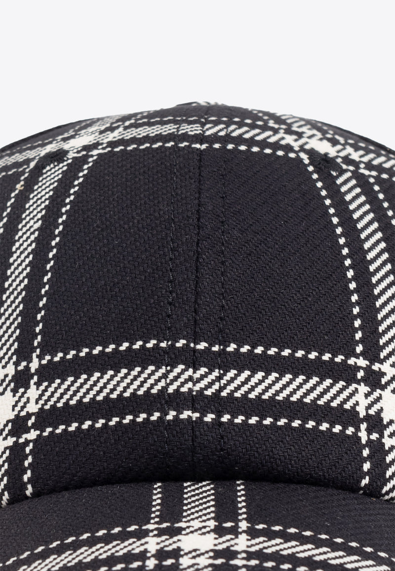 Alexander McQueen Checked Baseball Cap Black 817458 4129Q-1078