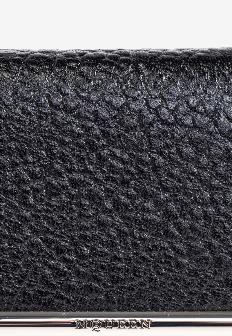 Alexander McQueen Grained Leather Clutch Bag Black 813549 1VDGB-1000