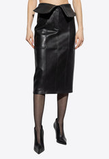 Alexander McQueen Leather Pencil Skirt  Black 817914 Q5ANU-1000