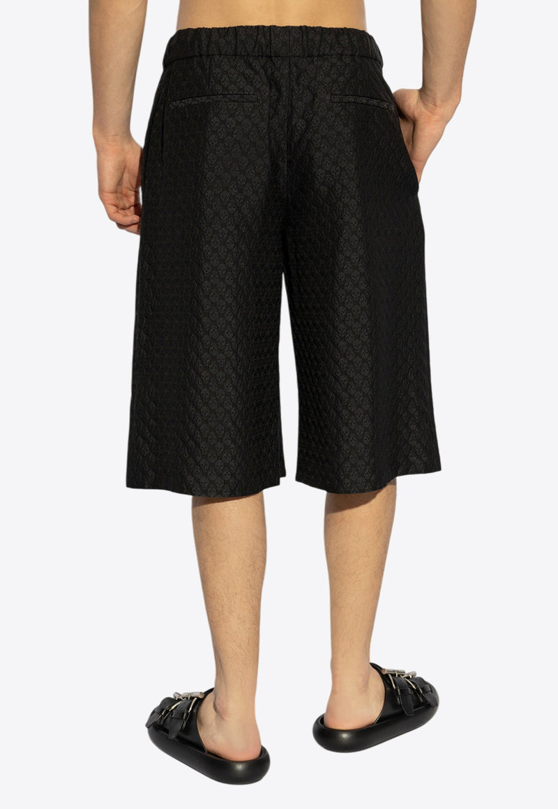 Alexander McQueen Patterned Bermuda Shorts Black 814209 QRABU-1010