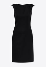 Alexander McQueen Wool Midi Dress  Black 819067 QJADA-1000