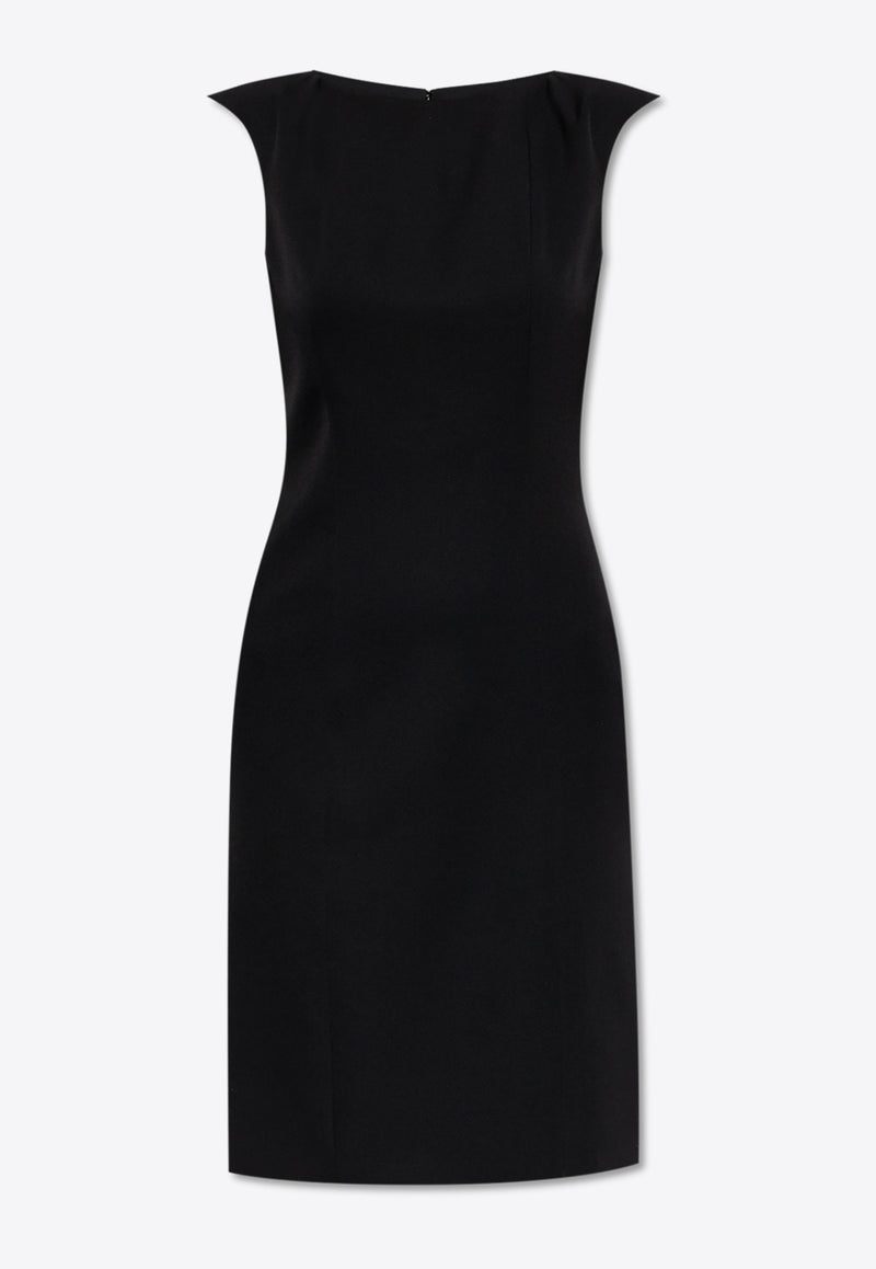 Alexander McQueen Wool Midi Dress  Black 819067 QJADA-1000