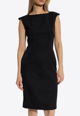 Alexander McQueen Wool Midi Dress  Black 819067 QJADA-1000