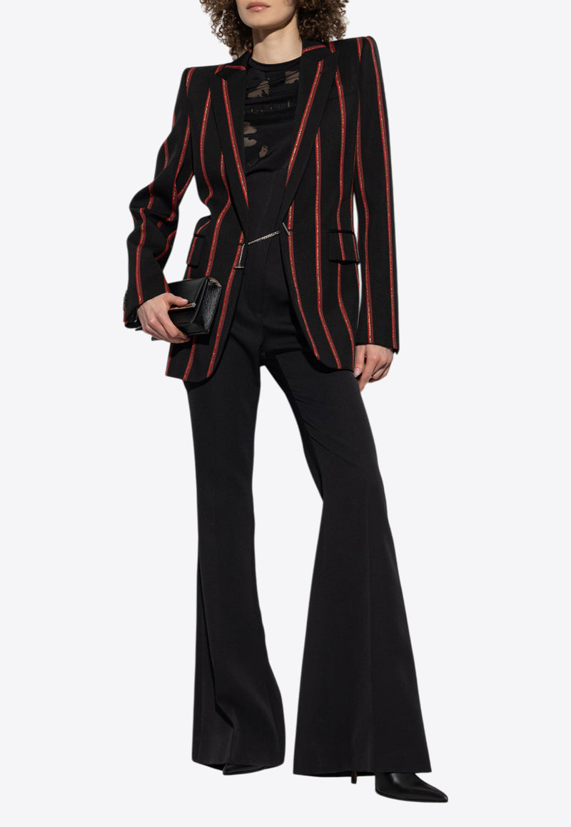 Alexander McQueen Striped Wool Blazer Black 821225 QJAEY-1117