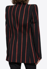 Alexander McQueen Striped Wool Blazer Black 821225 QJAEY-1117