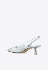 Jimmy Choo Amita 45 Leather Pumps AMITA 45 BYK-SILVER