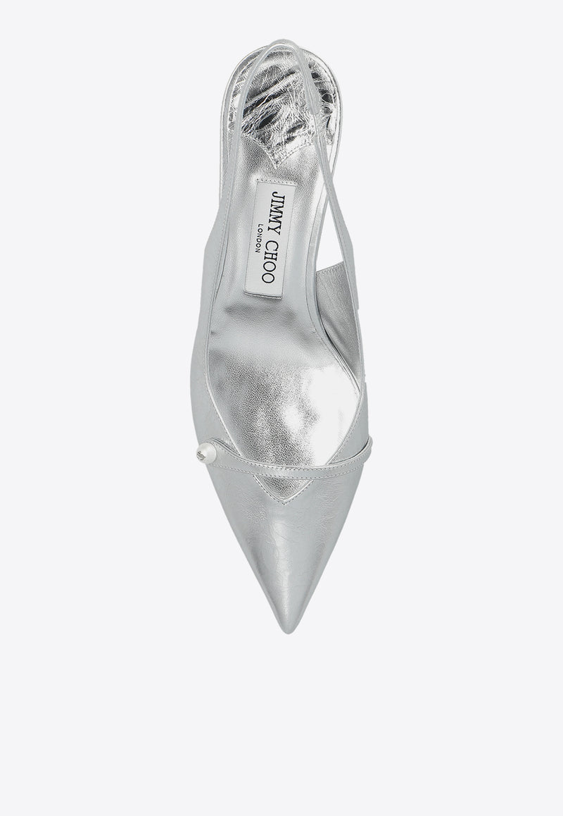 Jimmy Choo Amita 45 Leather Pumps AMITA 45 BYK-SILVER