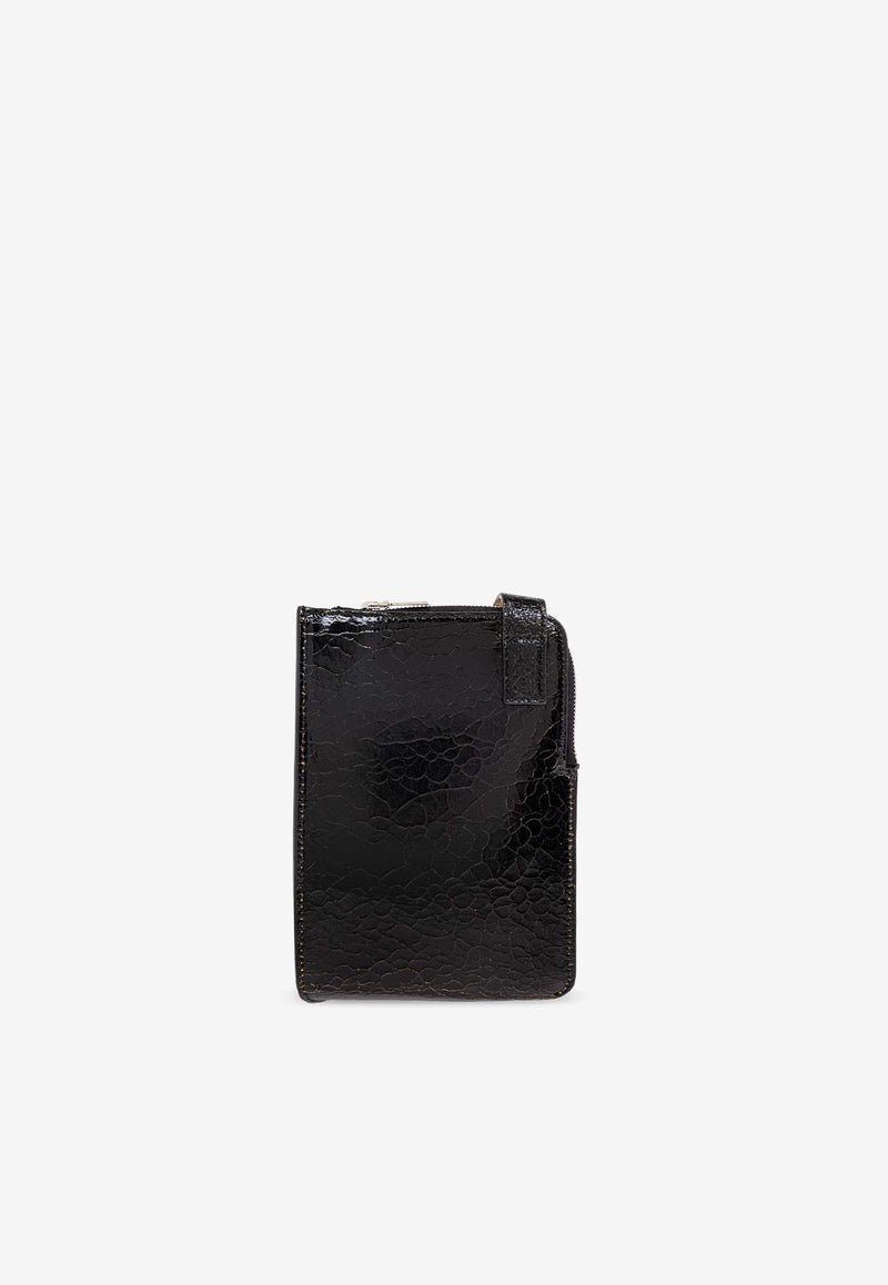 Alexander McQueen T-Bar Sling Phone Holder Black 814918 1AAUH-9769