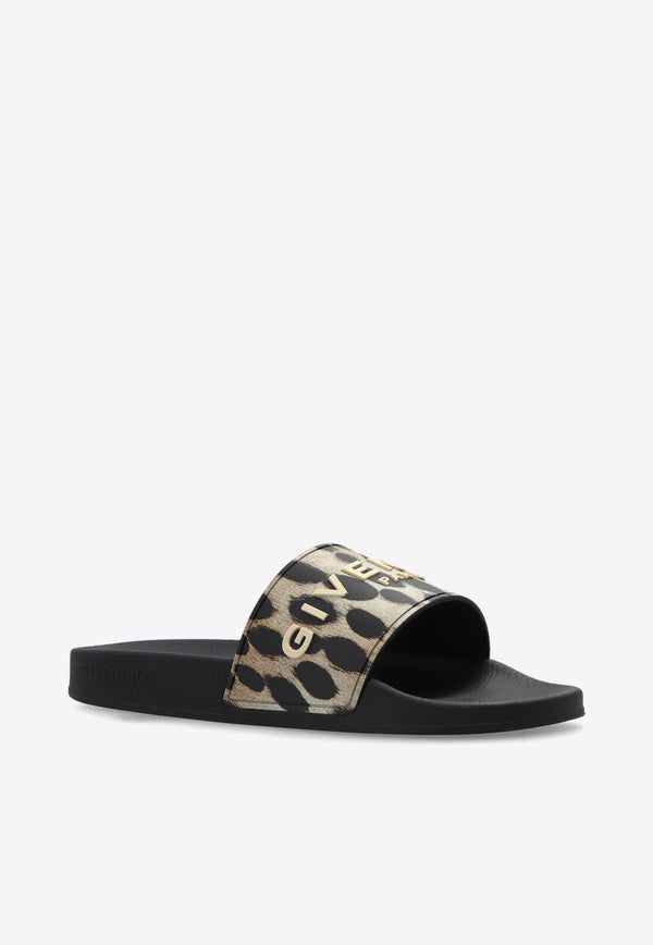 Givenchy Logo-Printed Leopard Slides BE307 6E2C3-007