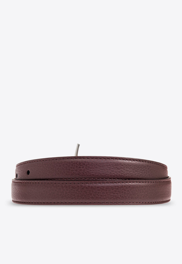 Alexander McQueen T-Bar Leather Belt Burgundy 815301 1HB77-6408