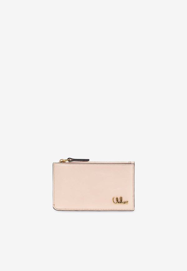 Chloé Iconic Logo Leather Cardholder Pink CH25SP481 O16-6J5