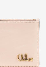 Chloé Iconic Logo Leather Cardholder Pink CH25SP481 O16-6J5