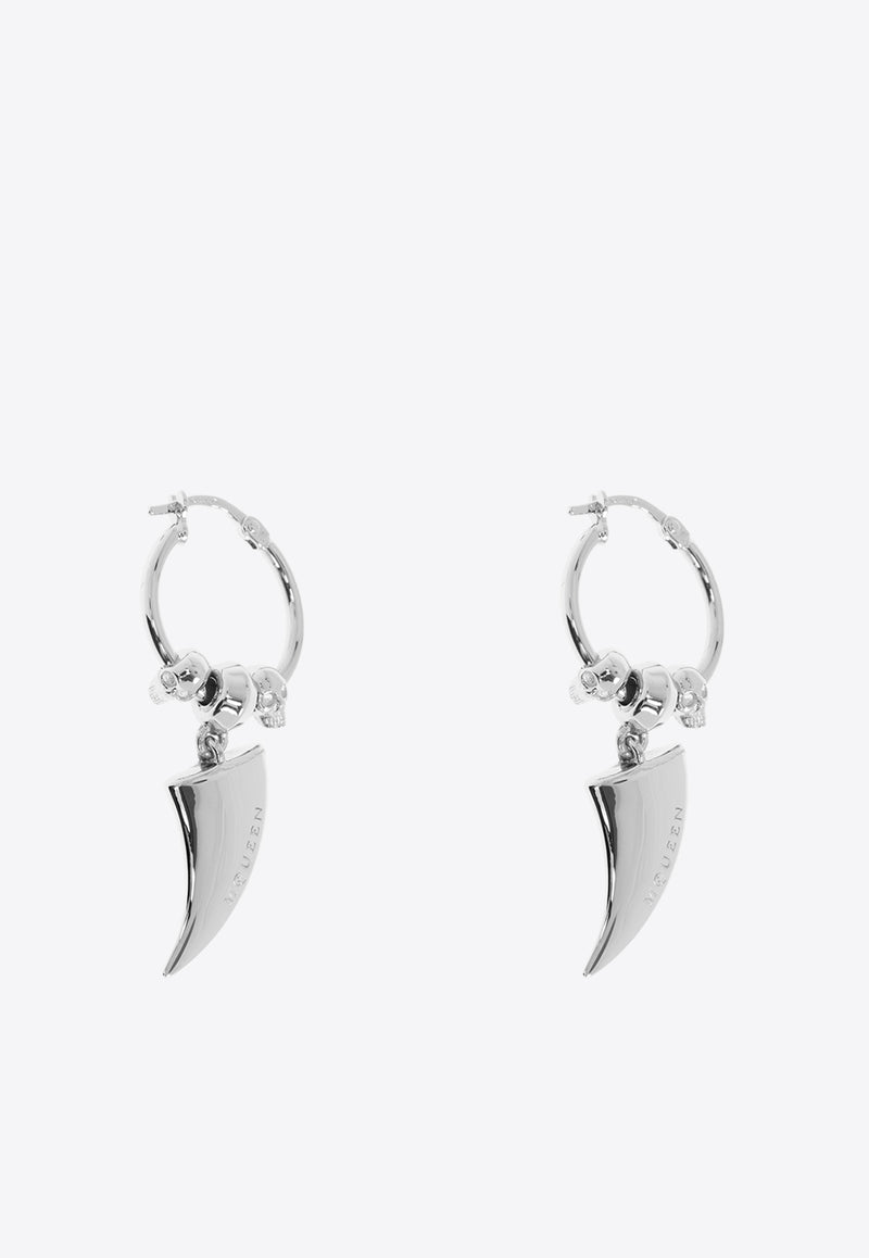 Alexander McQueen Tiger Claw Earrings Silver 815524 J161N-0926