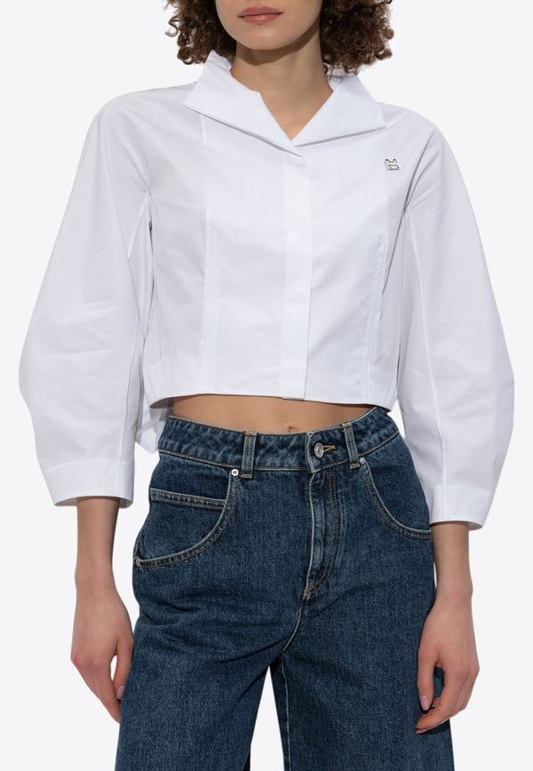 Givenchy Logo-Plaque Cropped Shirt BW61C K15JT-100