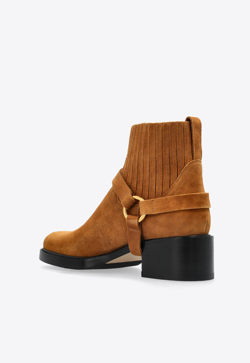 Chloé Dakota Suede Ankle Boots Brown CHC25S07P PX-217