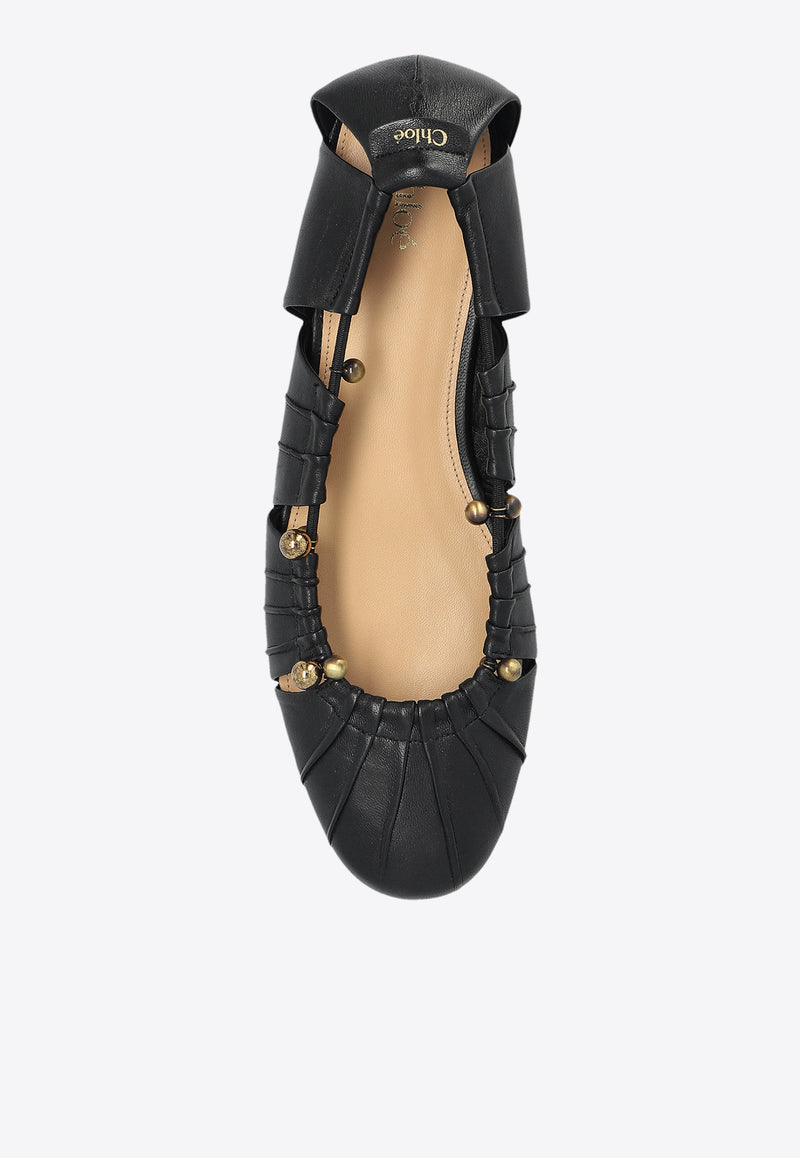 Chloé Luna Leather Ballet Flats Black CHC25S08J QL-001