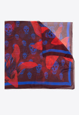 Alexander McQueen Skull Print Silk Scarf Red 817416 3052Q-6168