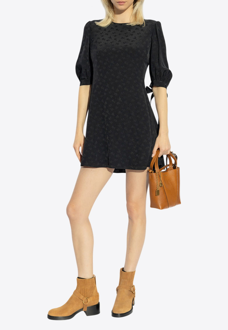 Chloé Floral Jacquard Mini Dress Black CH25SRO32 330-001