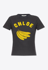 Chloé Banana Print T-shirt Gray CH25SJH08 187-405