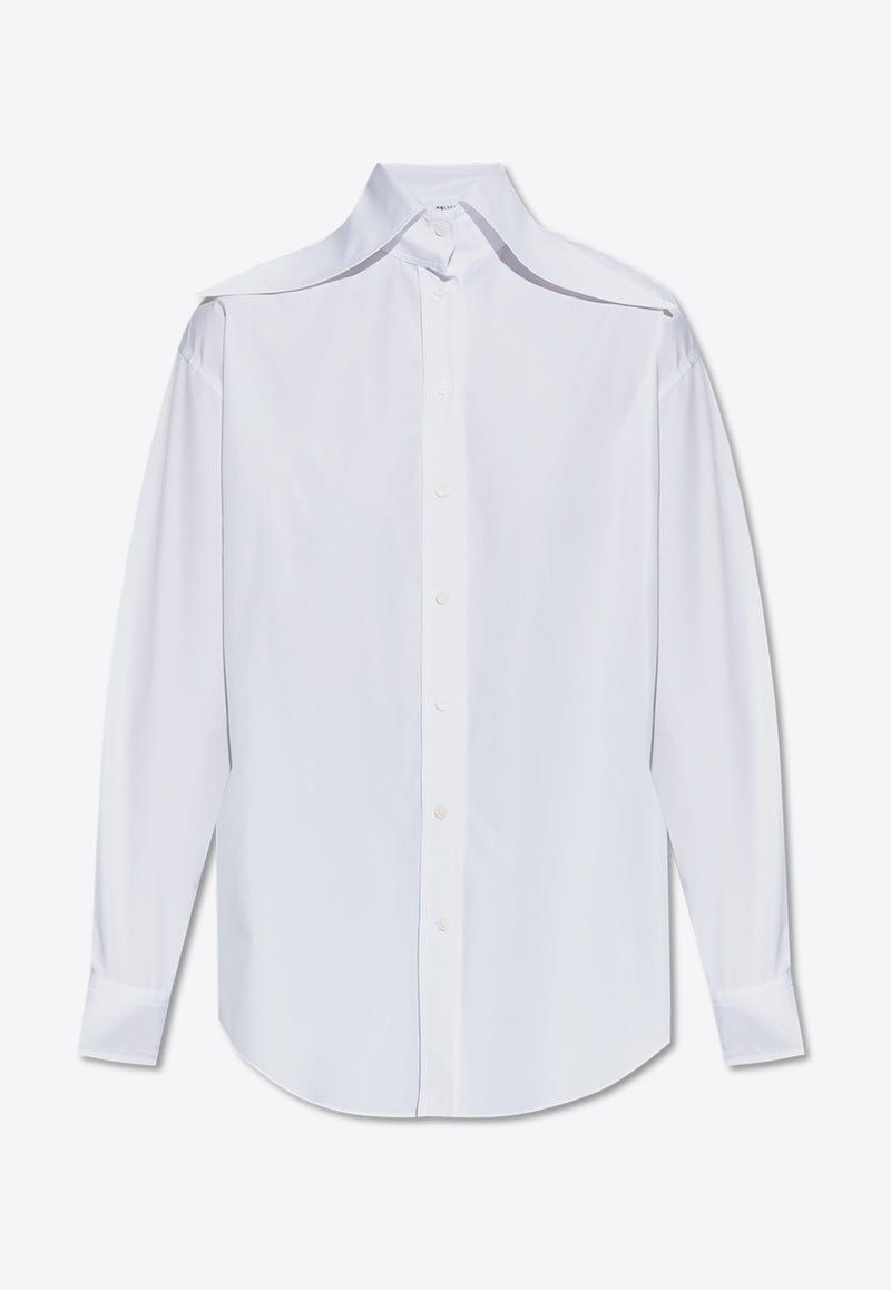 Alexander McQueen Poplin Buttoned Shirt  White 820888 QAAAD-9000