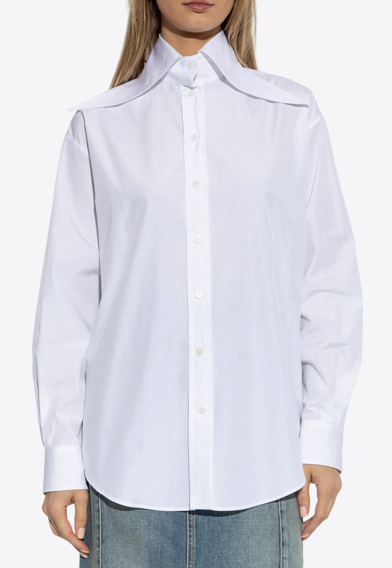 Alexander McQueen Poplin Buttoned Shirt  White 820888 QAAAD-9000