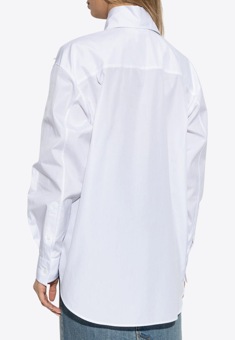 Alexander McQueen Poplin Buttoned Shirt  White 820888 QAAAD-9000