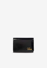 Chloé Iconic Logo Tri-Fold Leather Wallet Black CH25SP483 O16-001