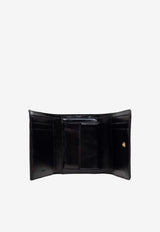 Chloé Iconic Logo Tri-Fold Leather Wallet Black CH25SP483 O16-001