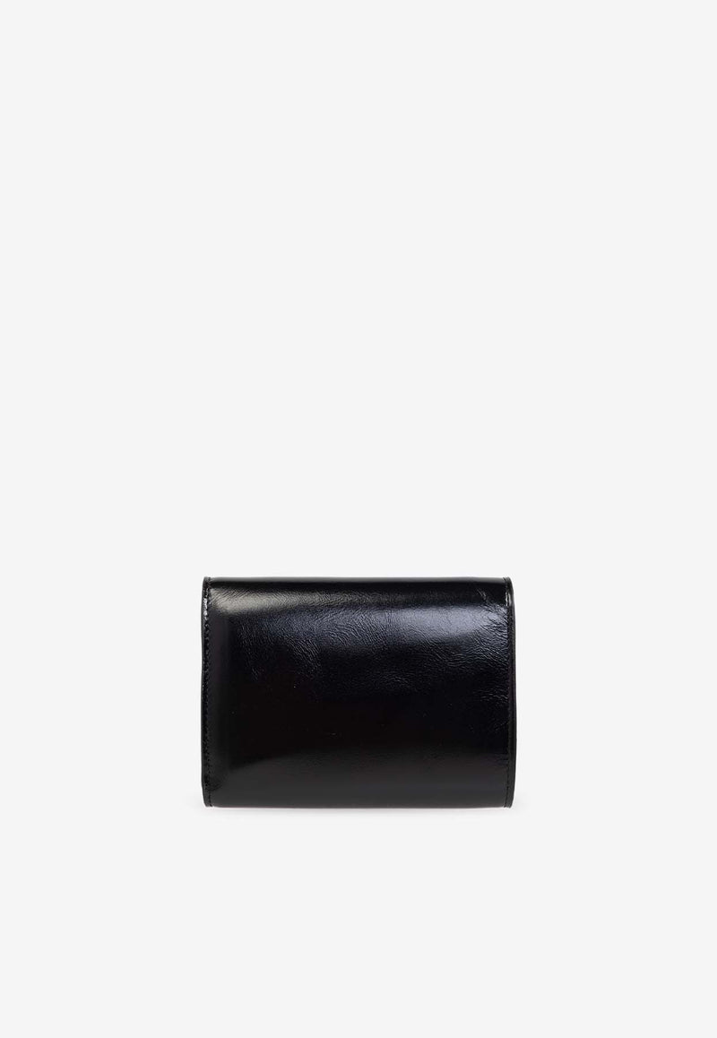 Chloé Iconic Logo Tri-Fold Leather Wallet Black CH25SP483 O16-001