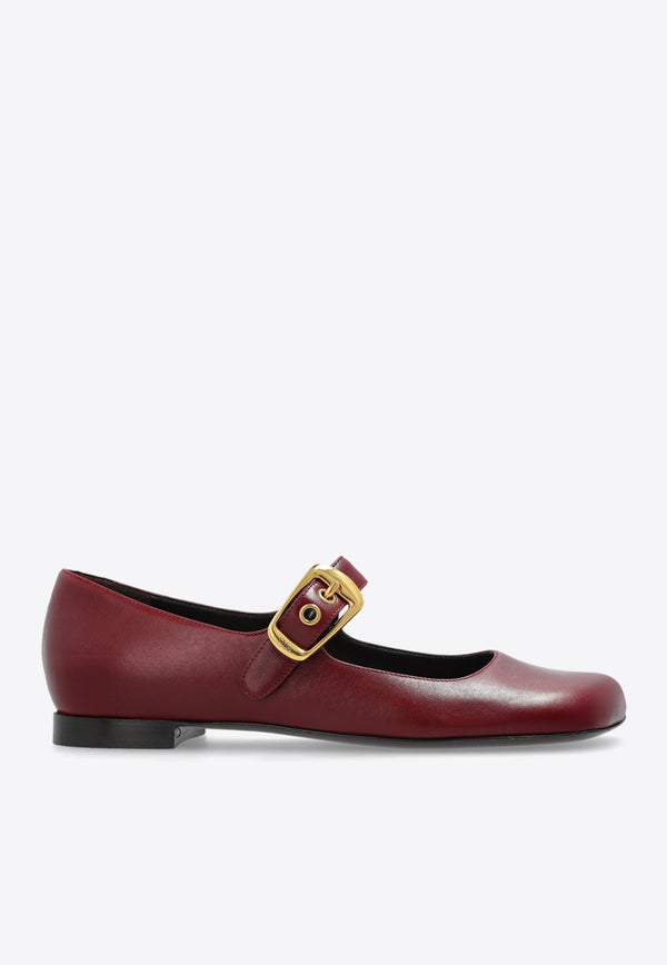 Chloé Polly Mary-Jane Ballet Flats Bordeaux CHC25S07B QK-610