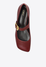 Chloé Polly Mary-Jane Ballet Flats Bordeaux CHC25S07B QK-610