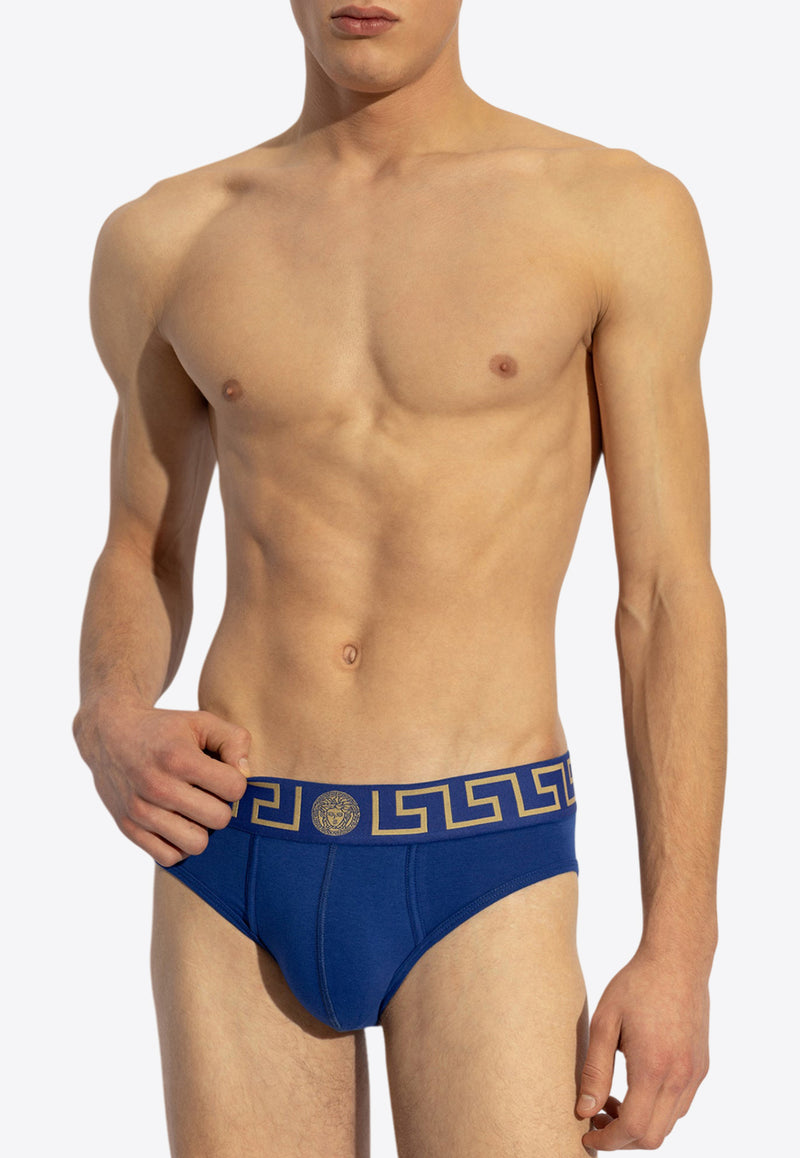 Versace Greca Border Low-Rise Briefs AU10027 1A10011-A85K