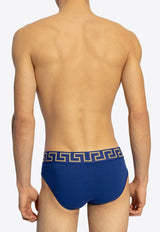 Versace Greca Border Low-Rise Briefs AU10027 1A10011-A85K