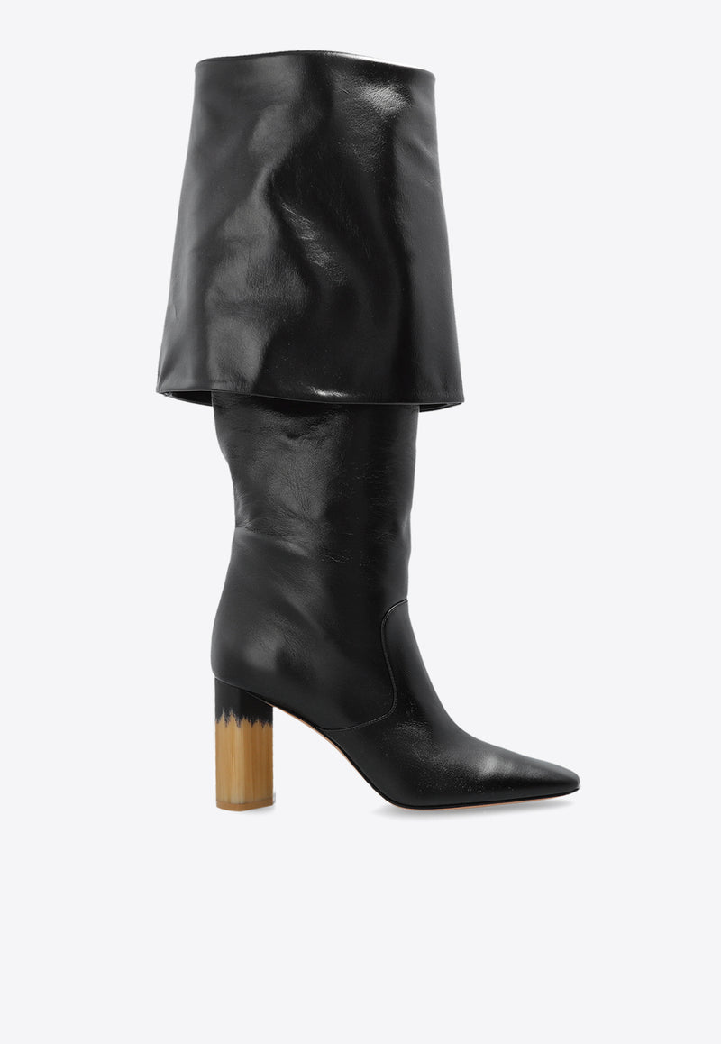 Chloé Georgia 85 Knee-High Boots Black CHC25S07Y QJ-001