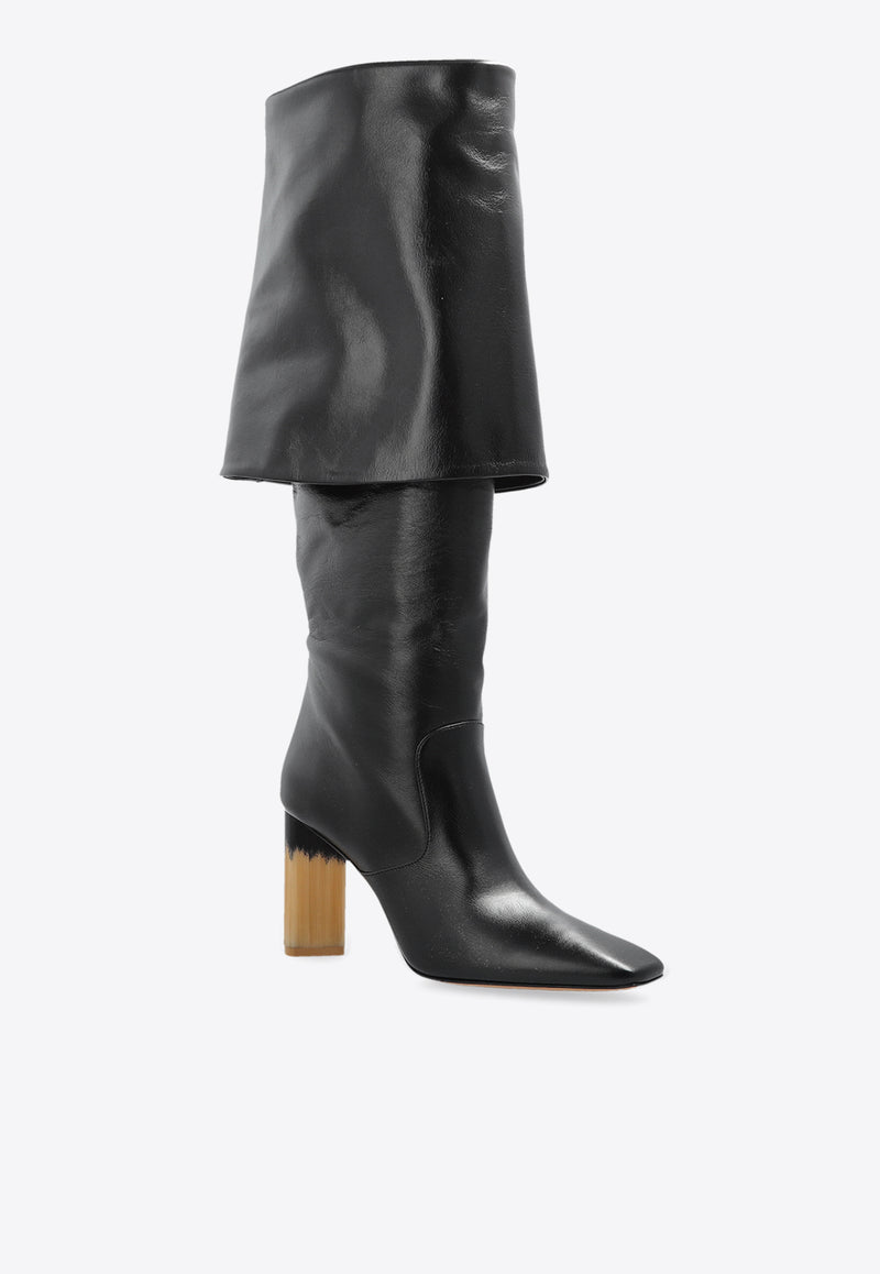 Chloé Georgia 85 Knee-High Boots Black CHC25S07Y QJ-001