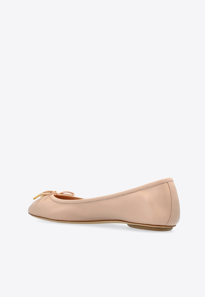 Chloé Iris Leather Ballet Flats Pink CHC25S08H QN-26Y