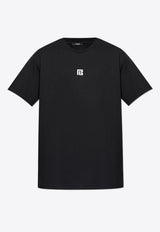 Balmain PB Embroidered Crewneck T-shirt Black EH1EG010 BC87-EAB