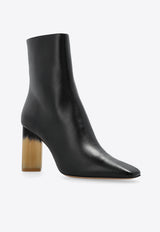 Chloé Georgia 85 Leather Ankle Boots Black CHC25S07X QJ-001