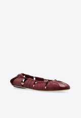 Chloé Luna Leather Ballet Flats Bordeaux CHC25S08J QL-610