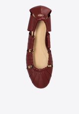 Chloé Luna Leather Ballet Flats Bordeaux CHC25S08J QL-610