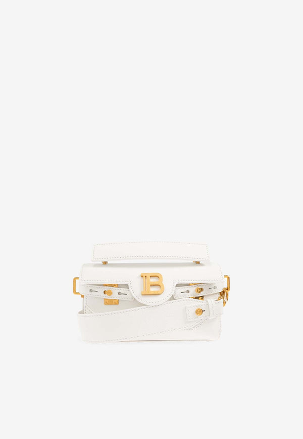 Balmain B-Buzz 19 Leather Top Handle Bag White EN1AE742 LPOS-0FA