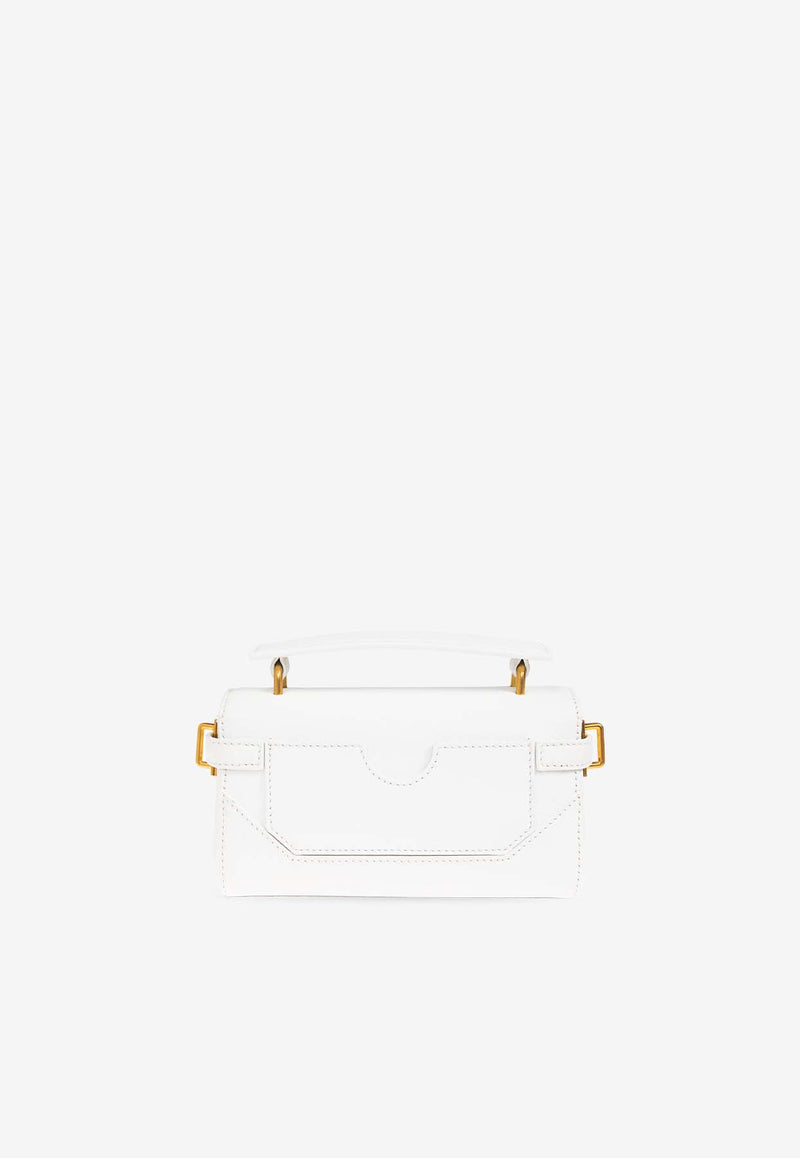 Balmain B-Buzz 19 Leather Top Handle Bag White EN1AE742 LPOS-0FA