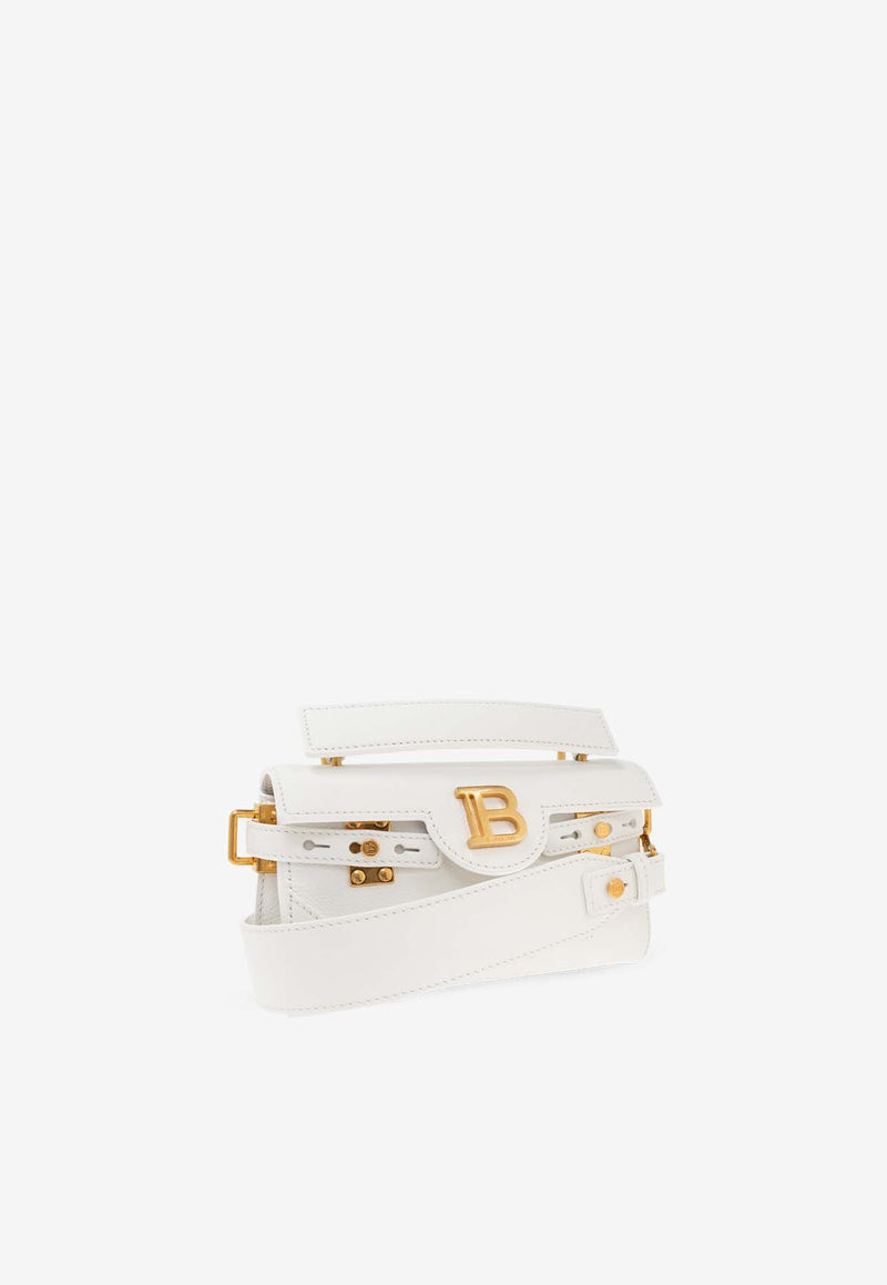 Balmain B-Buzz 19 Leather Top Handle Bag White EN1AE742 LPOS-0FA