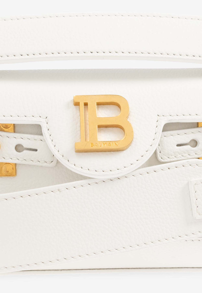 Balmain B-Buzz 19 Leather Top Handle Bag White EN1AE742 LPOS-0FA