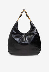 Balmain Large 1945 Moon Leather Shoulder Bag Black EN1BT929 LETF-0PA