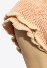 Chloé Cap-Sleeved Wool Knit Top Pink CH25SMP03 630-81O