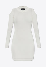 Balmain Knitted Long-Sleeved Mini Dress EF1R8291 KI10-0FA