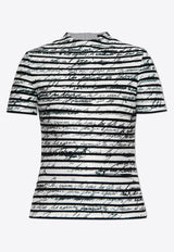 Balmain Printed Short-Sleeved T-shirt EF1ALA55 JK05-GAB